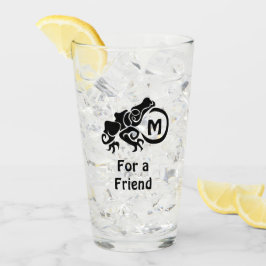 Wick Tribal Frog Monogram Glaskopp