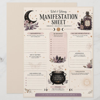 Wick & Whimsy Manifestationsblad Brevhuvud