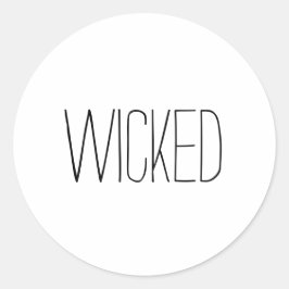 Wickad enkel handskriven typografi Halloween Runt Klistermärke