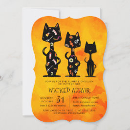 Wicked Affair Halloween Cat ThLED Party Inbjudningar
