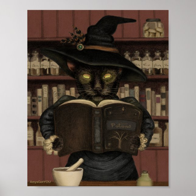 Wicked Apothecary Halloween Cat Poster (Framsidan)