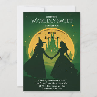 Wicked Baby Shower Invitation | Elphaba & Glinda Inbjudningar