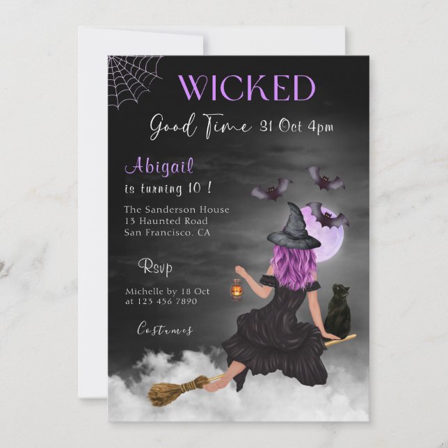 Wicked Bra Halloween Witch Birthday-inbjudan Inbjudningar (Framsida)
