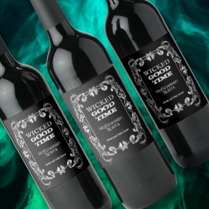 Wicked Bra Time Halloween Spirits Vinflaska Etikett