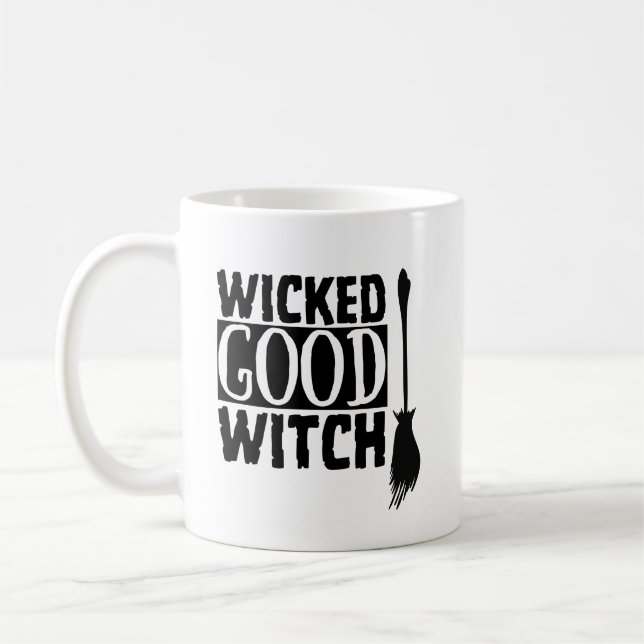 Wicked Bra Witch Funny Halloween Kaffemugg (Vänster)