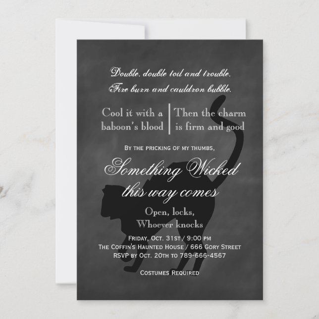 Wicked Cat Halloween-inbjudan Inbjudningar (Framsida)