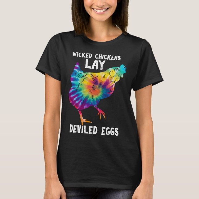 Wicked Chicken Ljugit Deviled Eggs Farmhouse Chick T Shirt (Framsida)