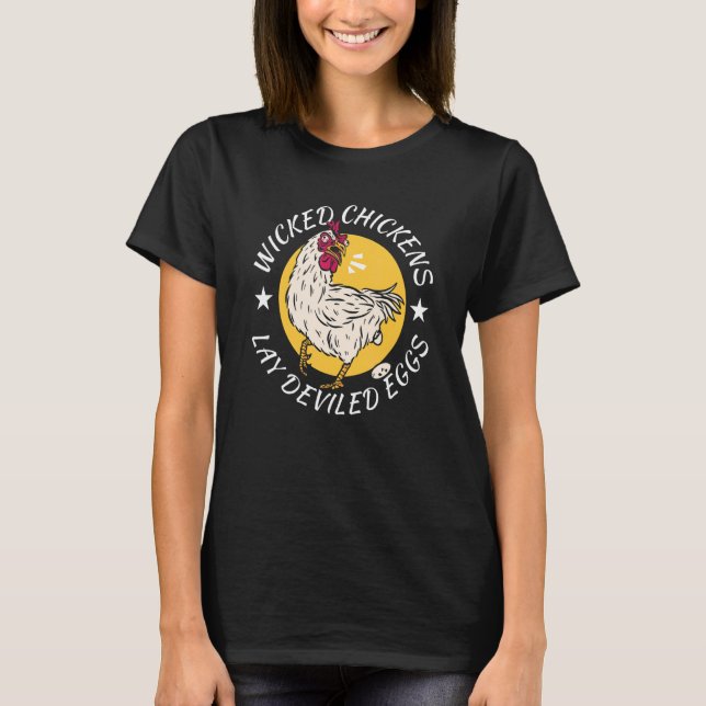 Wicked Chickens Ljugit Deviled Eggs Costume Hallow T Shirt (Framsida)