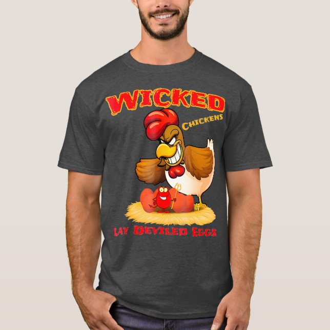 Wicked Chickens Ljugit Deviled Eggs Funny Hallowee T Shirt (Framsida)