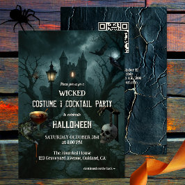 Wicked Costume och Cocktail Halloween fest Inbjudningar