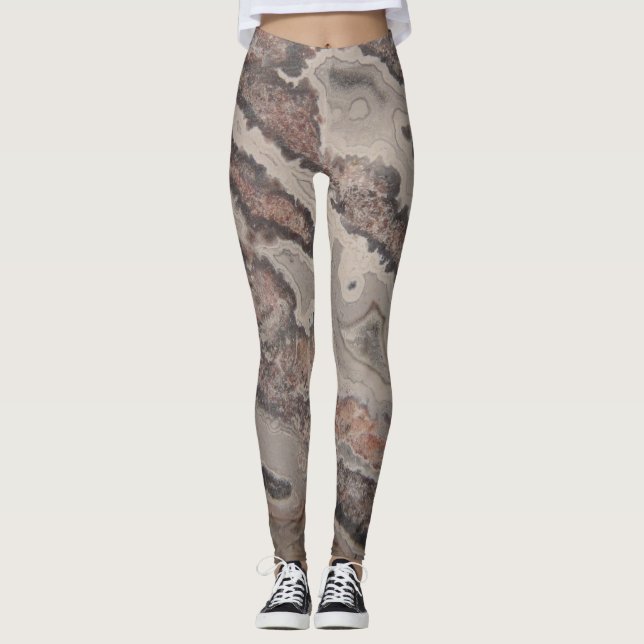 Wicked Crazy Snöre Agate Natural Sten Designad Leggings (Framsida)