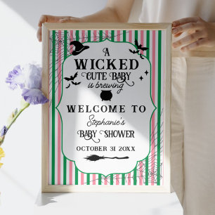 Wicked Cute Baby bringar Halloween Baby Shower Poster