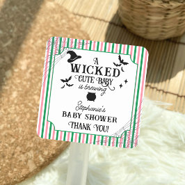 Wicked Cute Baby is Brewing Halloween Baby Shower Fyrkantigt Klistermärke