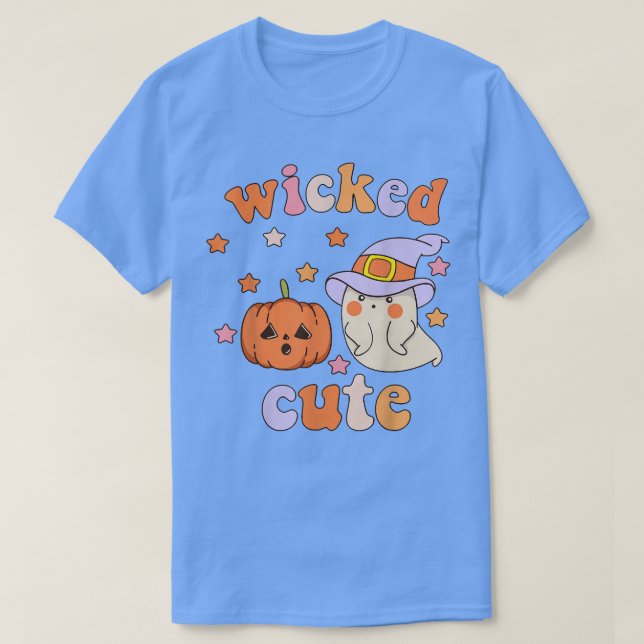 Wicked Cute Halloween Ghost Groovy Spooky Witch Gi T Shirt (Design framsida)