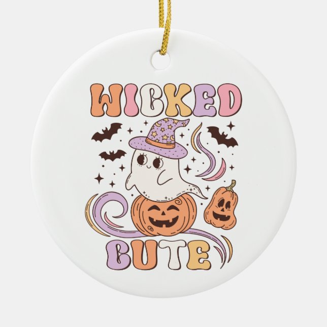 Wicked Cute Halloween Julgransprydnad Keramik (Framsidan)