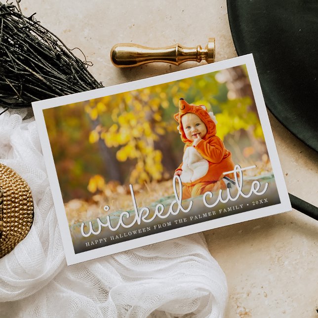 Wicked Cute Halloween Photo Kort (Skapare uppladdad)