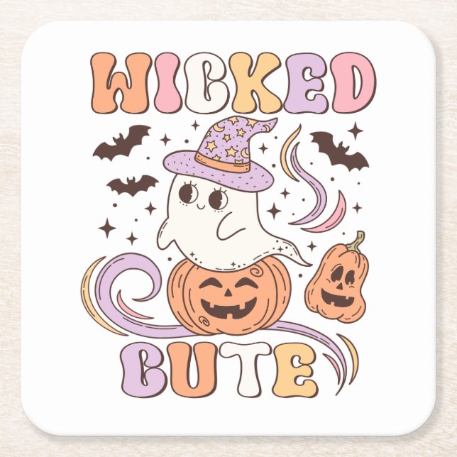 Wicked Cute Halloween Underlägg Papper Kvadrat (Framsidan)