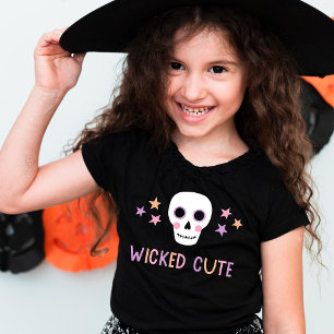 Wicked Cute Pastel Skull och Stars Halloween T Shirt