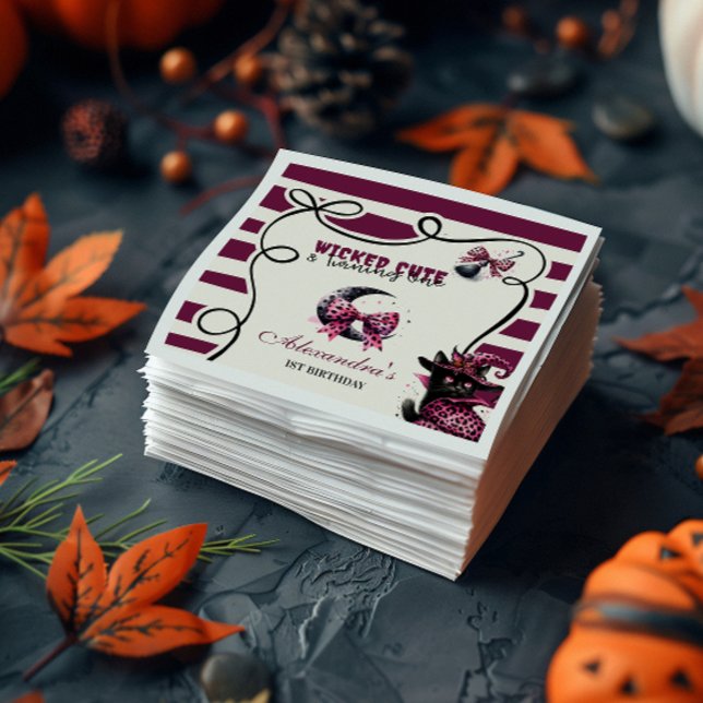 Wicked Cute & Turning One Girl Halloween 1 Birth Pappersservett (Skapare uppladdad)