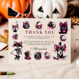 Wicked Cute & Turning One Girl Halloween Birthday Tack Kort