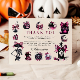 Wicked Cute & Turning One Girl Halloween Birthday Tack Kort