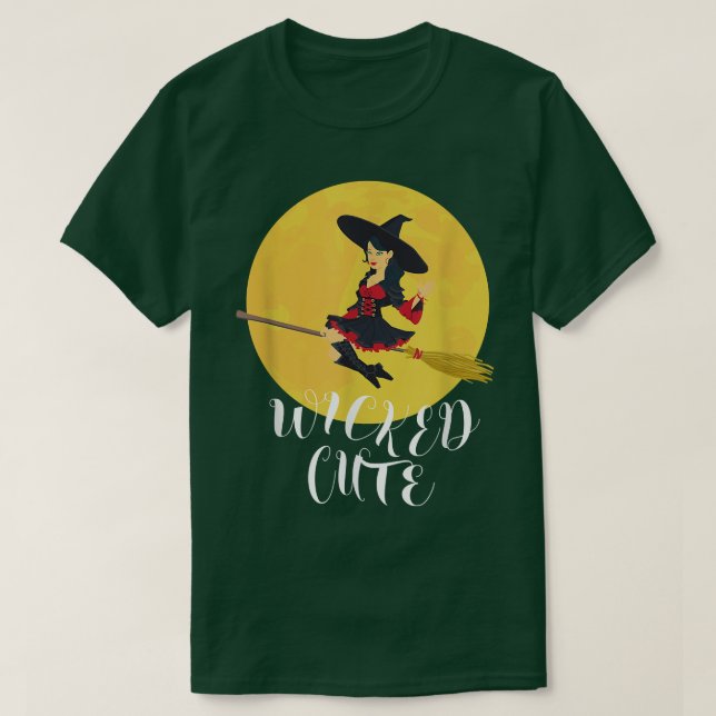 Wicked Cute Witch  T Shirt (Design framsida)