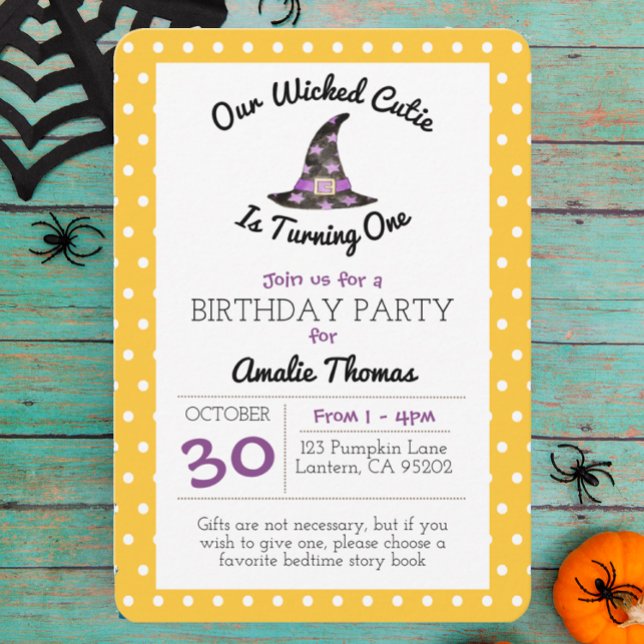 Wicked Cutie Orange Dot Child Birthday Small Inbjudningar (Skapare uppladdad)
