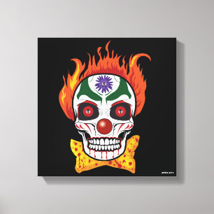 Wicked Evil Clown Skull Demon Wall Art Home Decor Canvastryck