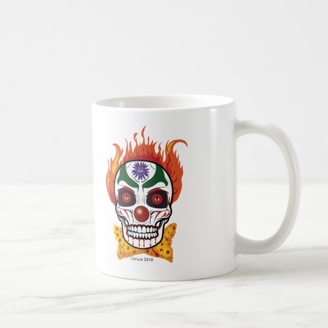 Wicked Evil Clown Skull Gift Mugg (Höger)