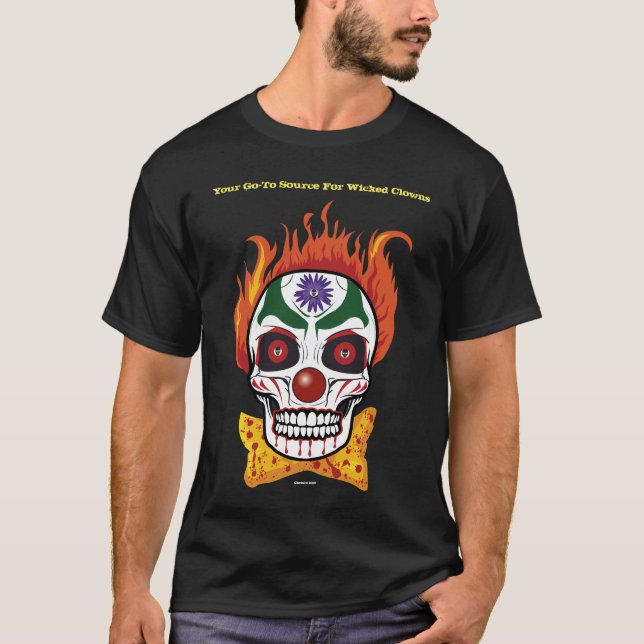 Wicked Evil Clown Skull Manar Tshirt T Shirt (Framsida)