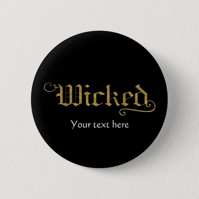 WICKED Falskt guldutseende Halloween Festiv Kostym Knapp (Framsida)