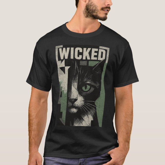 Wicked Feline Abstract Art T Shirt (Framsida)