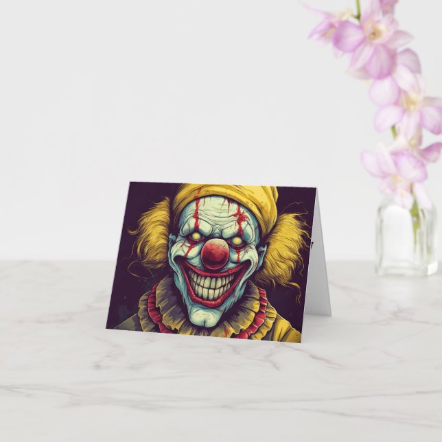 Wicked Freak Show Carnival Clown Happy halloween Kort (Orkide)