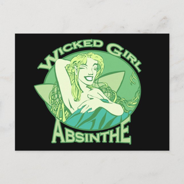 Wicked Girl Absinthe Vykort (Framsida)