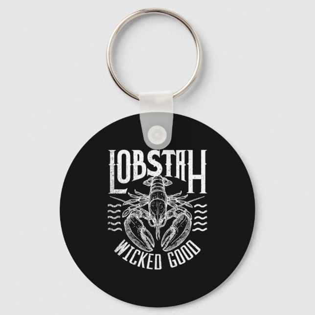 Wicked Good Lobstah Funny Maine Boston Cape Cod Lo Nyckelring (Framsida)
