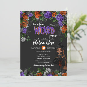 Wicked Halloween Birthday eller Costume Party Inbjudningar