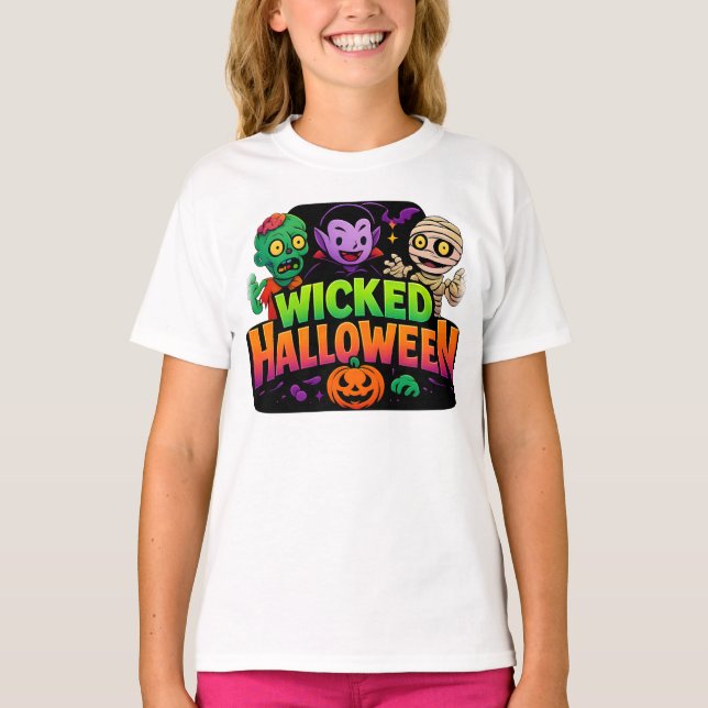 Wicked Halloween Clothes Spooky Outfit Unisex T Shirt (Framsida)