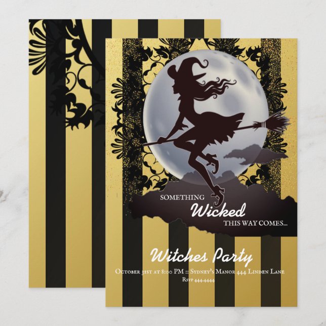 Wicked Halloween fest-inbjudningar Inbjudningar (Fram/baksida)