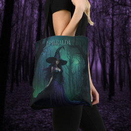 Wicked Halloween Witch i Lila och Black Namn Tygkasse