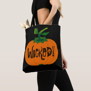 Wicked Happy halloween Black Orange Pumpkin Tygkasse