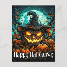 Wicked Illuminating Happy halloween Pumpkin Vykort