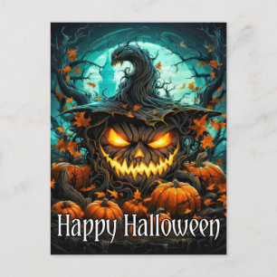 Wicked Illuminating Happy halloween Pumpkin Vykort