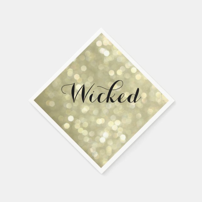 Wicked in Guld Halloween Napkin Pappersservett (Hörn)