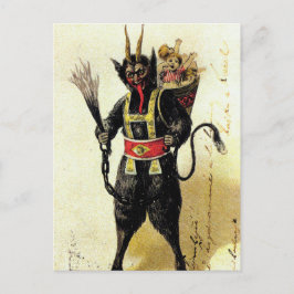 Wicked Krampus Scary Demon Helgdag jul Julafton Helg Vykort