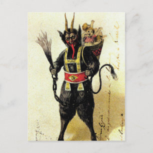 Wicked Krampus Scary Demon Helgdag jul Julafton Helg Vykort