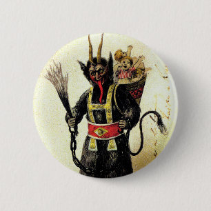 Wicked Krampus Scary Demon Helgdag jul Julafton Knapp