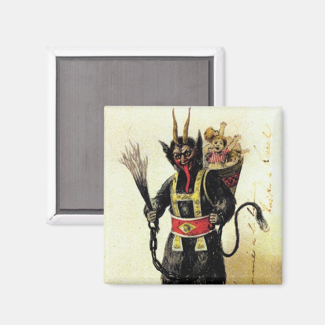 Wicked Krampus Scary Demon Helgdag jul Julafton Magnet (Front/Back)