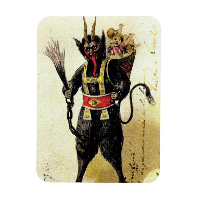 Wicked Krampus Scary Demon Helgdag jul Julafton Magnet (Vertikal)