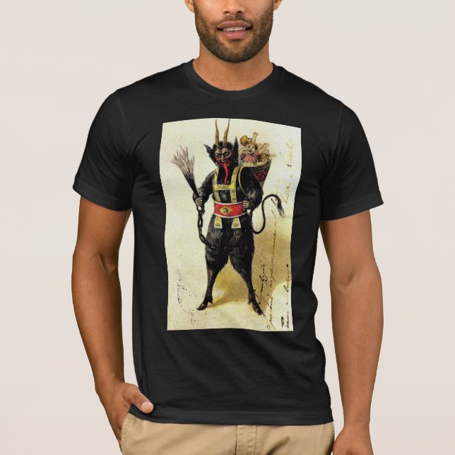 Wicked Krampus Scary Demon Helgdag jul Julafton Tee Shirt (Framsida)