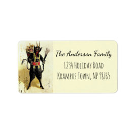 Wicked Krampus Scary Demon Julafton jul Adressetikett